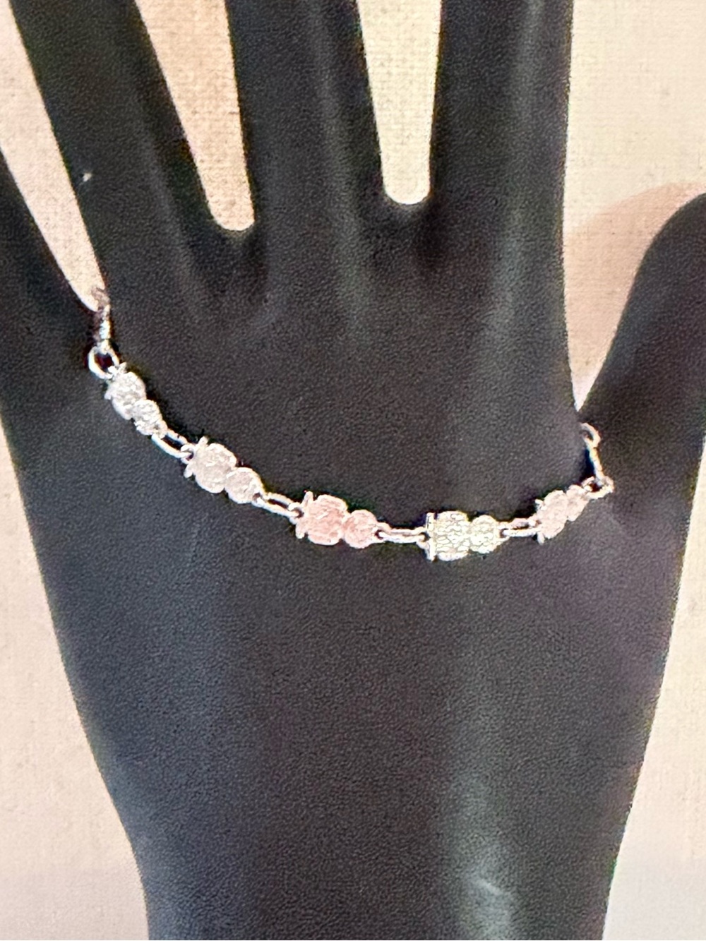 Vintage 925 Sterling Silver Figural Clown Link Bracelet Retro Circus Novelty Pin